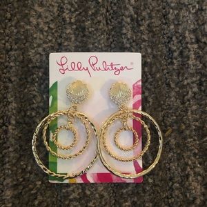 Lilly Pulitzer Sea Shell Hoop Earrings
